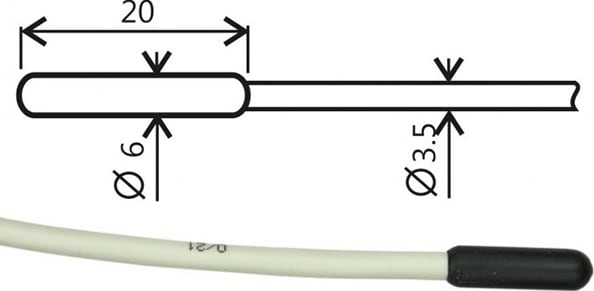 Comet SN204C - Temperature Probe Pt1000TR160/C, CINCH Connector, Cable 20m