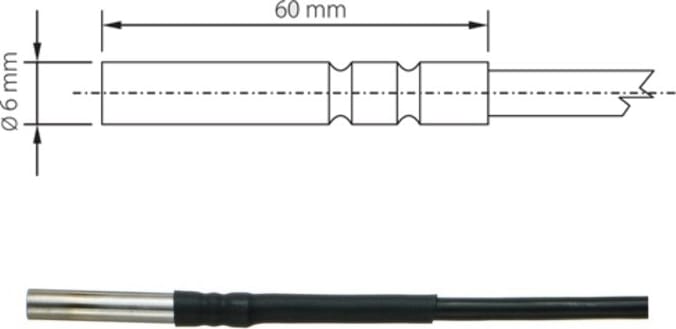 Comet SN234 - Temperature Probe Pt1000TG68/0, without Connector, Cable 10m