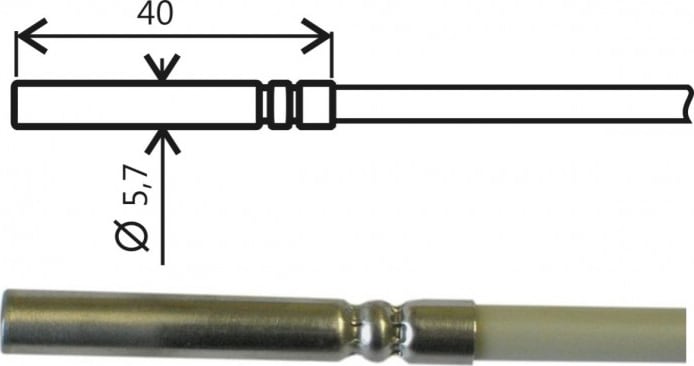 Comet SN185 - Temperature Probe Pt1000TGL40/0, without Connector, Cable 1m