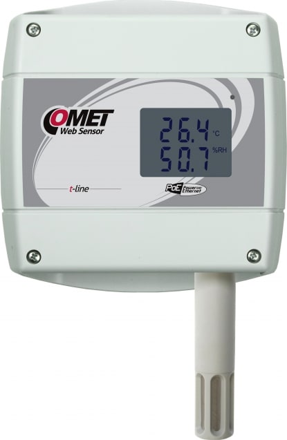 Comet T3610 - Web Sensor with PoE, Temperature, Remote Thermometer Hygrometer with Ethernet Interface