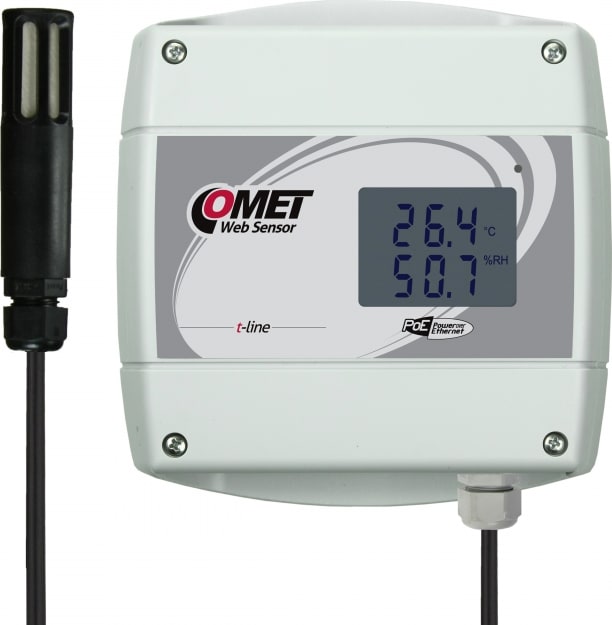 Comet T3611 - Web Sensor with PoE, Remote Thermometer Hygrometer with Ethernet Interface