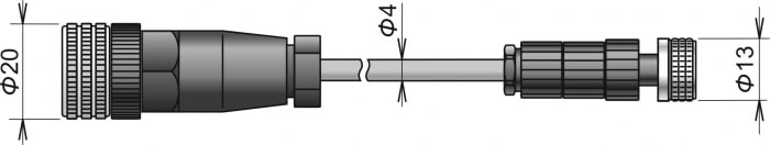 Comet UWP001 - Extension Cable for CO2 Probe with ELKA/ELKA Connector, 1 Meter