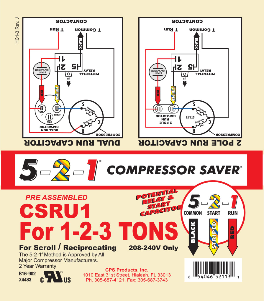 CPS CSRU1 - 5-2-1 Compressor Saver for 1-2-3 Tons, Scroll/Reciprocating