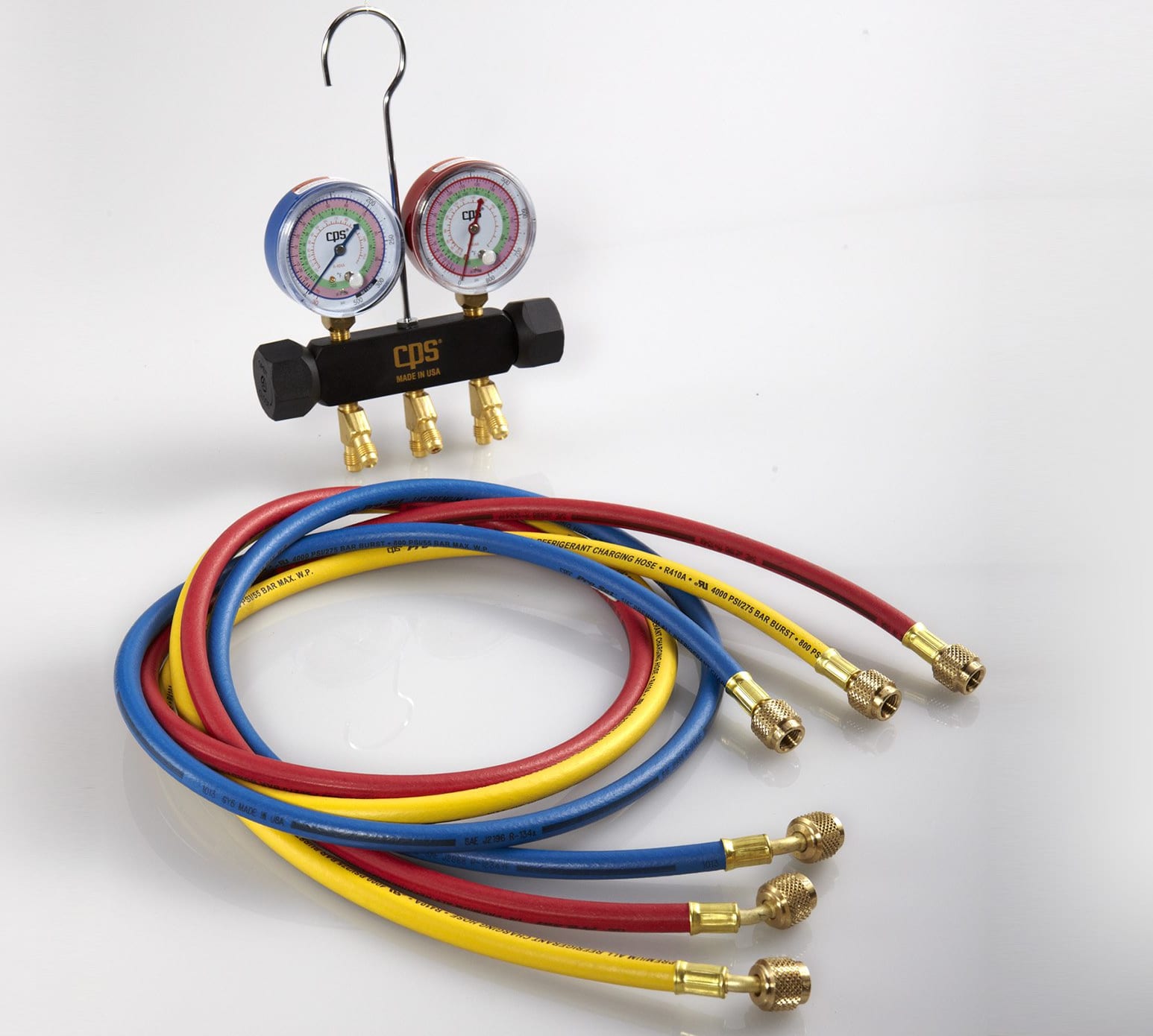 CPS MBHP5 - Pro-Set Triple Seal, 2 Valve Manifold Black Body, with 5'' Hose Set