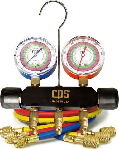 CPS MBHP5A - Pro-Set Triple Seal, 2 Valve Manifold Black Body, with 5' Anti-Blowback Hose Set