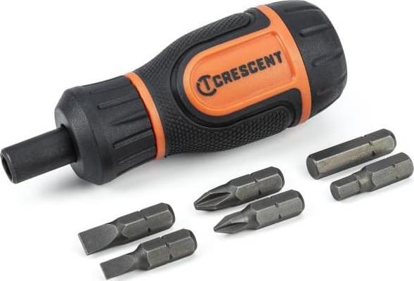 Crescent CMBS61R - Ratcheting Multi-Bit Driver, Stubby, 6-in-1