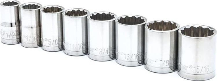 Crescent Nicholson CSAS0N - 8 Piece 1/2' Drive 12 Point Standard SAE Socket Set