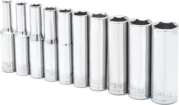 Crescent Nicholson CSAS10N - 10 Piece 1/4' Drive 6 Point Deep SAE Socket Set