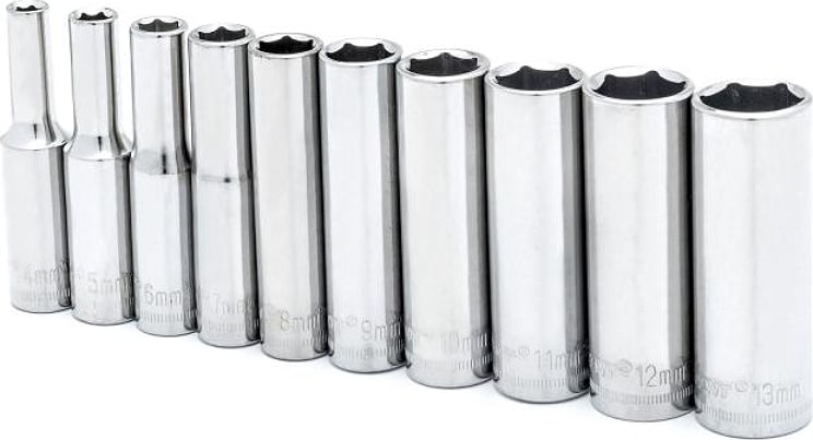 Crescent Nicholson CSAS11N - 10 Piece 1/4' Drive 6 Point Deep Metric Socket Set