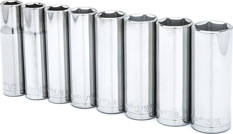 Crescent CSAS2N - 8 Piece 1/2' Drive 6 Point Deep SAE Socket Set