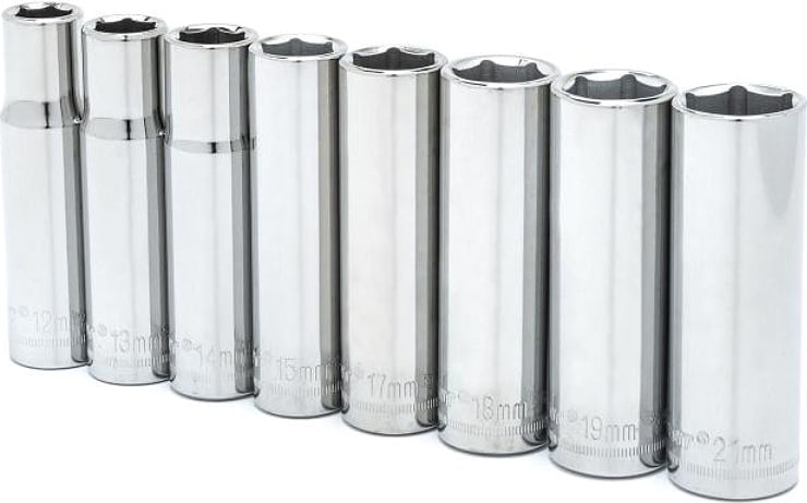 Crescent Nicholson CSAS3N - 8 Piece 1/2' Drive 6 Point Deep Metric Socket Set