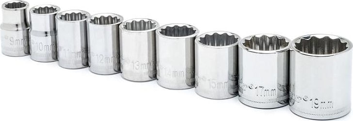 Crescent Nicholson CSAS5N - 9 Piece 3/8' Drive 12 Point Standard Metric Socket Set