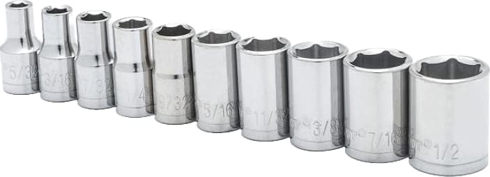 Crescent Nicholson CSAS8N - 10 Piece 1/4' Drive 6 Point Standard SAE Socket Set