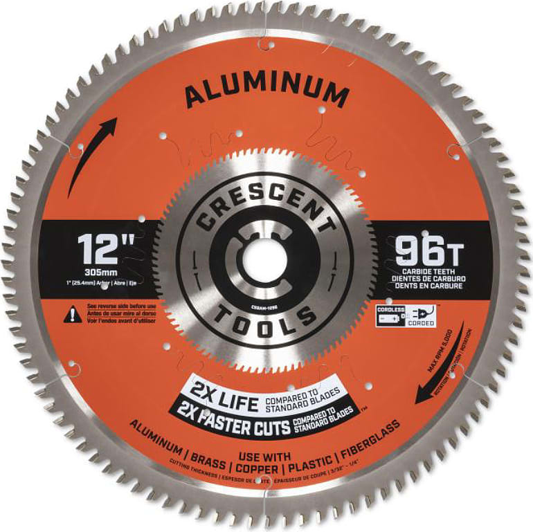 Crescent Nicholson CSBAM-1296 - 12' x 96-Tooth Medium Aluminum Circular Saw Blade