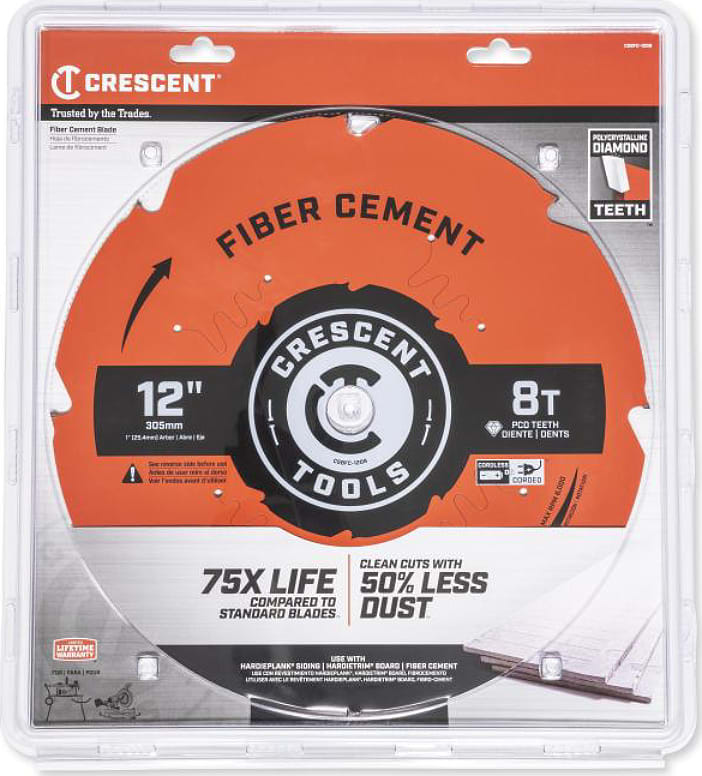 Crescent Nicholson CSBFC-1208 - 12' x 8-Tooth Fiber Cement Circular Saw Blade