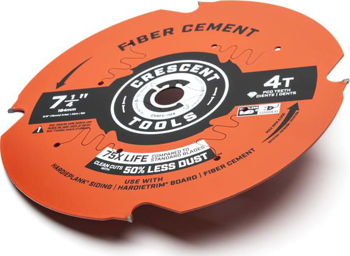 Crescent Nicholson CSBFC-704 - 7-1/4' x 4-Tooth Fiber Cement Circular Saw Blade
