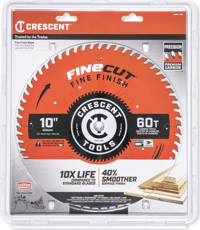 Crescent Nicholson CSBFF-1060 - 10' x 60-Tooth FineCut Fine Finishing Circular Saw Blade