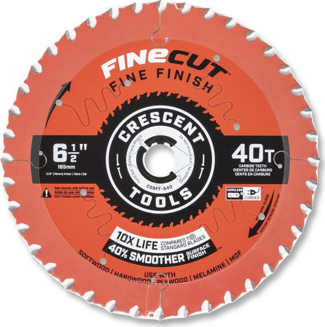 Crescent Nicholson CSBFF-640 - 6-1/2' x 40-Tooth FineCut Fine Finishing Circular Saw Blade