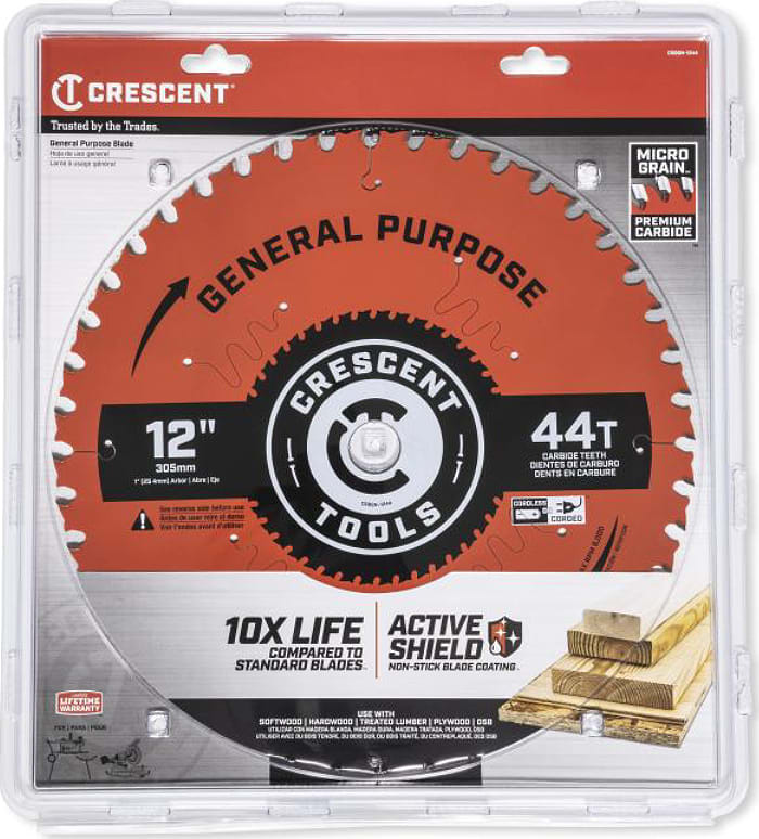 Crescent Nicholson CSBGN-1244 - 12' x 44-Tooth General Purpose Circular Saw Blade