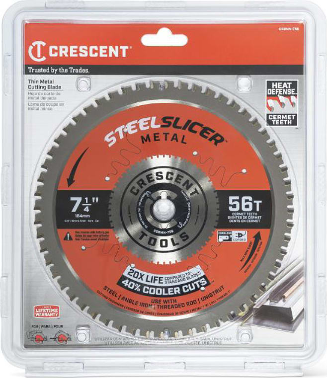 Crescent Nicholson CSBMN-756 - 7-1/4' x 56-Tooth SteelSlicer Thin Metal Circular Saw Blade