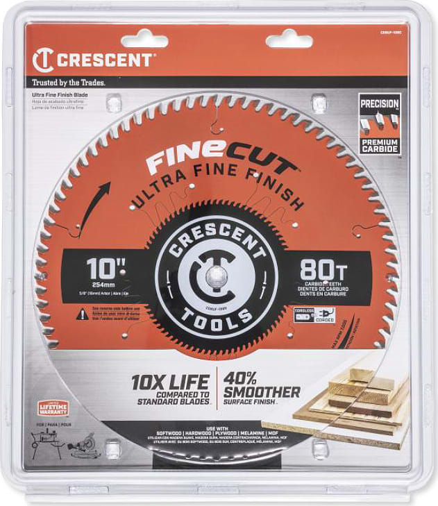 Crescent Nicholson CSBUF-1080 - 10' x 80-Tooth FineCut Ultra Fine Finishing Circular Saw Blade