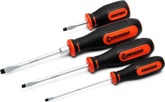 Crescent Nicholson CSSET4PC - 4 Piece Slotted Dual Material Screwdriver Set