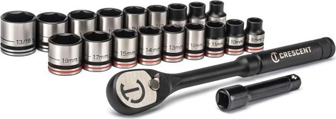 Crescent Nicholson CSWS38B - 20 Piece X10 3/8' Drive 6 Point Standard SAE/Metric Mechanics Tool Set