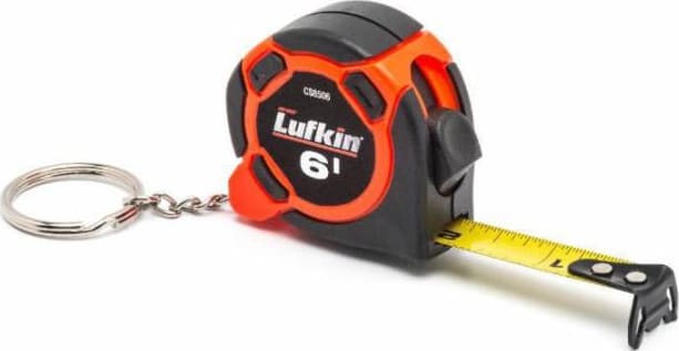 Crescent Lufkin CS8506MP - Tape Measure, Mini Keychain, Yellow Clad, 1/2' x 6', Merchandiser
