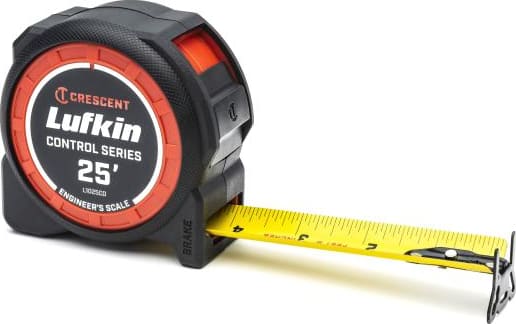 Crescent Lufkin L1025CD-02 - Tape Measure, Yellow Clad, 1-3/16' x 25', Engineers, Control Series
