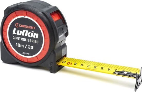 Crescent Lufkin L1035CME-02 - Tape Measure, Yellow Clad, 1-3/16' x 10m/33', Control Series