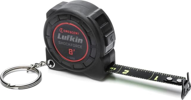 Crescent Lufkin L1108B - Tape Measure, Shockforce, Nite Eye, Keychain, 1/2' x 8'