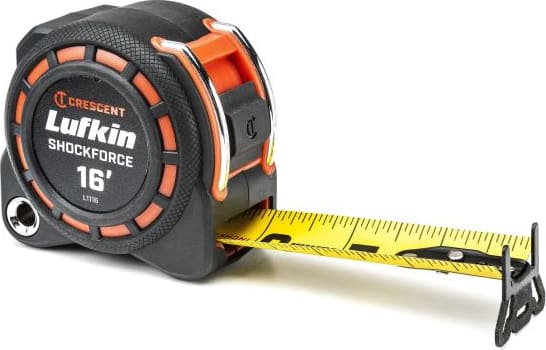 Crescent Lufkin L1116-02 - Tape Measure, Shockforce, G1, Dual Sided, 1-3/16' x 16'