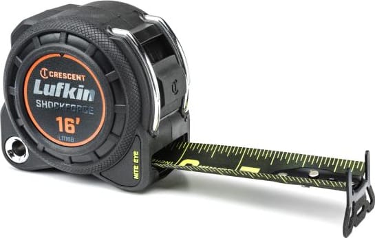 Crescent Lufkin L1116B-02 - Tape Measure, Shockforce, Nite Eye, G1, Dual Sided, 1-3/16' x 16'