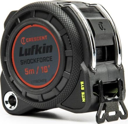 Crescent Lufkin L1116CMEB-02 - Tape Measure, Shockforce, Nite Eye, G1, Dual Sided, 1-3/16' x 5m/16'