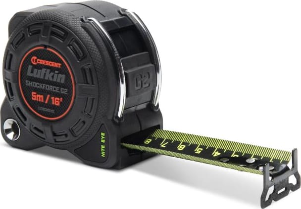 Crescent Lufkin L1216CMEB-02 - Tape Measure, Shockforce, Nite Eye, G2, 1-1/4' x 5m/16'