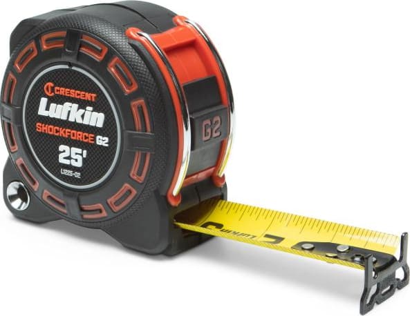 Crescent Lufkin L1225-02 - Tape Measure, Shockforce, G2, 1-1/4' x 25'