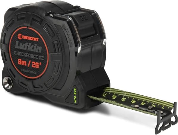 Crescent Lufkin L1225ALCMEB-02 - Tape Measure, Shockforce, Nite Eye, G2, Auto-Lock, 1-1/4' x 8m/26'