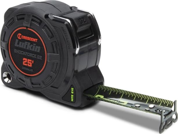 Crescent Lufkin L1225BAL-02 - Tape Measure, Shockforce, Nite Eye, G2, Auto-Lock, 1-1/4' x 25'