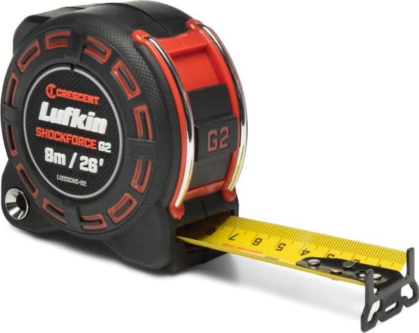 Crescent Lufkin L1225CME-02 - Tape Measure, Shockforce, G2, 1-1/4' x 8m/26'