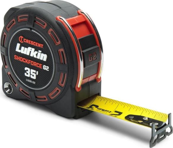 Crescent Lufkin L1235-02 - Tape Measure, Shockforce, G2, 1-1/4' x 35'