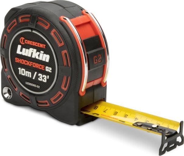 Crescent Lufkin L1235CME-02 - Tape Measure, Shockforce, G2, 1-1/4' x 10m/33'
