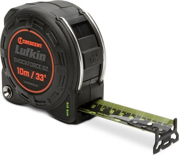 Crescent Lufkin L1235CMEB-02 - Tape Measure, Shockforce, Nite Eye, G2, 1-1/4' x 10m/33'