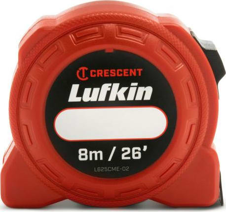 Crescent Lufkin L625CME-02 - Power Tape Measure, SAE/Metric, Steel, 1'/25mm x 26'/8m