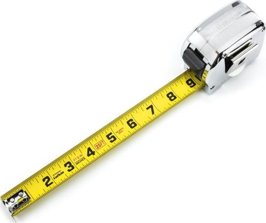 Crescent Lufkin L916CME-02 - Tape Measure, SAE/Metric, Chrome Case, Yellow Clad, 1' x 5m/16'