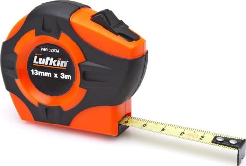 Crescent Lufkin PHV1023CMN - Tape Measure, Power Return, Yellow Clad, A9 Blade, 13mm x 3m