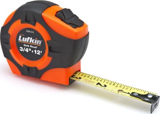 Crescent Lufkin PQR1312N - Tape Measure, Power Return, Quikread, Yellow Clad, 3/4' x 12'