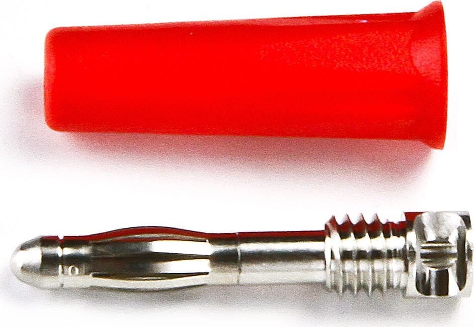 Cal Test CT2002-2 4mm Plug, DIY Solder - Unassem, Red (50 Pack)