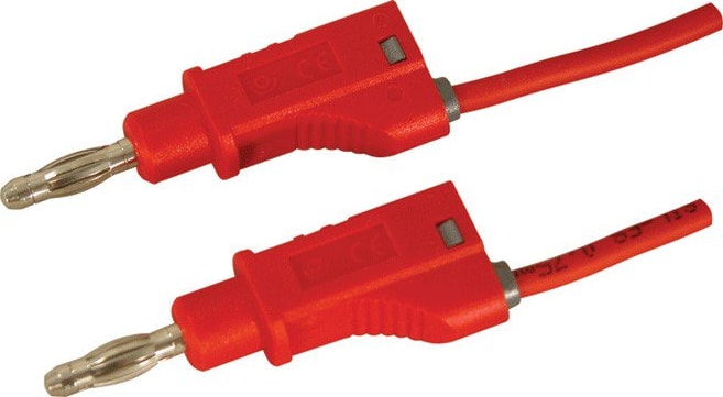 Cal Test CT2131-100-0 4mm Stacking Plug to Stacking Plug - SILIC 0.75, 100cm, Black (10 Pack)