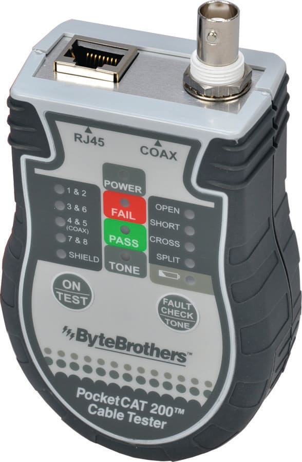 Byte Brothers CTX200 Pocket CAT Ethernet RJ45 and Coax Cable Tester