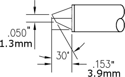 Metcal CVC-6BV3018P Cartridge, Bevel, 1.27mm, 30 Degree